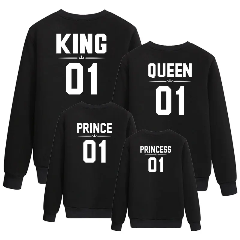 King queen 01; Одинаковая одежда для всей семьи; для папы, мамы, дочки, сына, мамы и меня; толстовка; Детские хлопковые уличные комплекты с надписями - Цвет: Color5