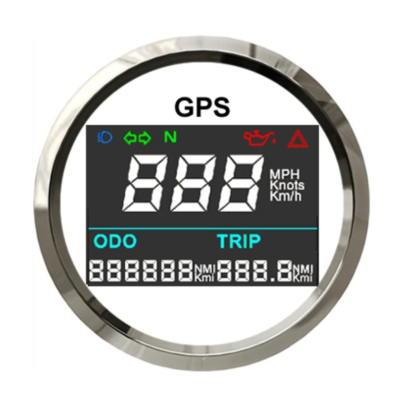 52 мм цифровой Gps скоростной одометр 0 ~ 999 миль/ч узлы км/ч 316 из нержавеющей стали