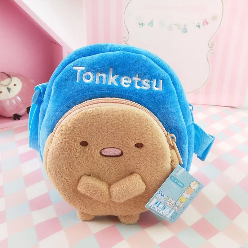 Anime San-X Corner Bio Sumikko Gurashi Crossbody Messager Bag  Neko Shirokuma Tokage Tonketsu Penguin Shoulder Bag Plush Backpack (10)