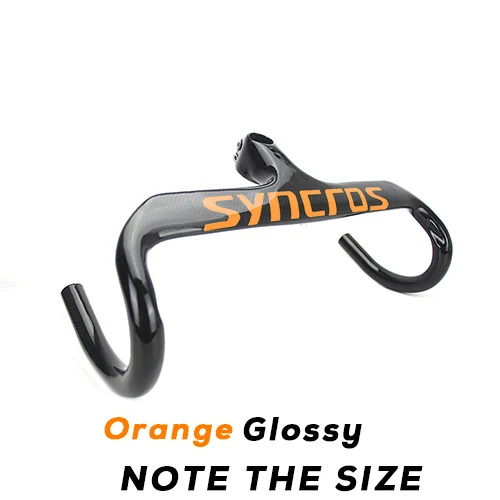 SYNCROS велосипед карбоновый шоссейный руль велосипедный руль ультра легкий Интегрированный руль и руля из углерода 353 г YT500 - Цвет: orange glossy