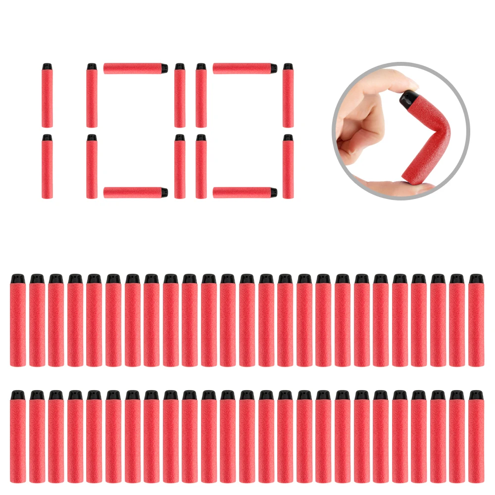 

100PCS Darts For Nerf Soft Hollow Hole Head 7.2cm Refill Darts Toy Gun Bullets for Nerf Series Blasters Xmas Kid Children Gift