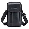 LAOSHIZI brand Men Genuine Leather Waist Pack Bag Mini Phone Pockets Case Coin Purse Male Money Bags Shoulder Messenger Bag ► Photo 3/6
