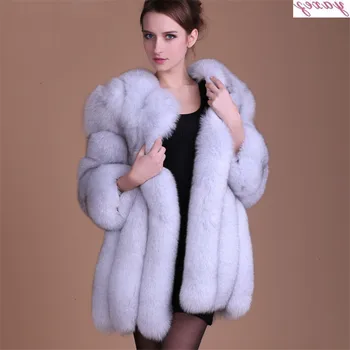

Women Winter Fluffy Faux Fur Coat High-Quality Thick Imitated Fox Fur Overcoat Female Warm Outwear