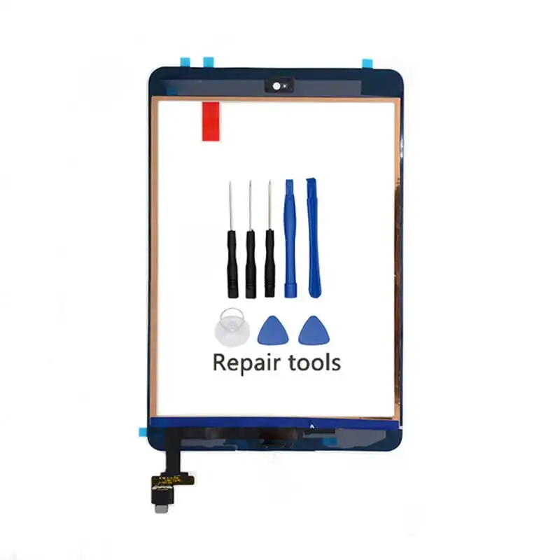 For iPad Mini1 mini2 A1432 A1454 A1455 A1489 A1490 Touch Screen Digitizer +IC Chip Connector Flex+Key Button+AAA quality