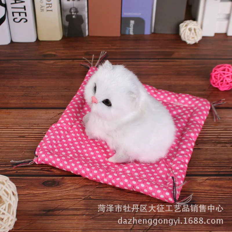 Cloth Pad Cat Model Cat Children Plush with Sound Will Call Home Decoration Animal Model Toy