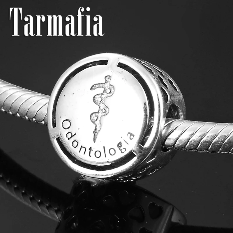 

Success Occupation sign Odontologia 925 Sterling Silver Fine Round Beads for Jewelry making fit Original Pandora Charm Bracelets