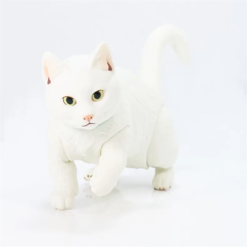 

Shan kou shi Cat Tabby White Cat Mobile Short Legs Cat Animal Boxed Garage Kit Model