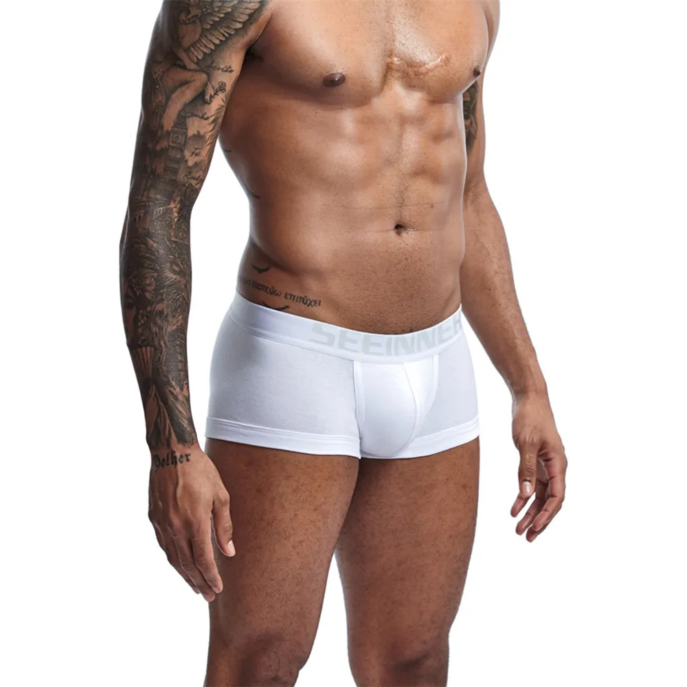 New Mens Underwear Solid Classic Men Underpants Cotton Short trunk Spandex Man Pants Comfort Elastic Man Boxers Hot