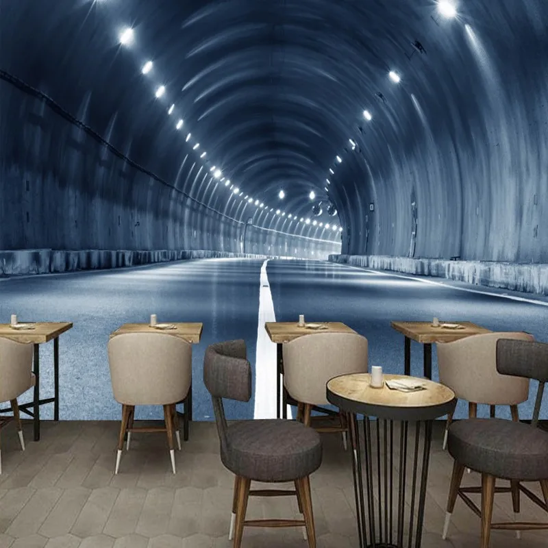 

Dropship Custom 3d Mural 3D Stereo Time Tunnel Bar KTV Restaurant Background Murals Customized High Quality Wallpaper
