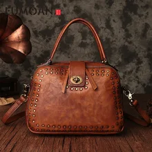 EUMOAN/Новинка года; сезон осень-зима; модные сумки в винтажном стиле; комбинированные кожаные сумки с заклепками; ручная диагональная упаковка