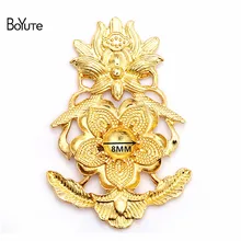 BoYuTe חדש מגיע (10 יח'\חבילה) 36.5*54MM פרח מתכת סגסוגת חומרי עבודת יד DIY רטרו משפט שיער תכשיטי אבזרים(China)