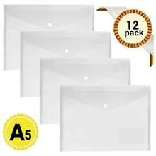 12pcs/set Transparent Plastic A5 Folders with pocket Document Bag Hold Bags Folders Filing Paper Storage Office School Supplies Filing Products 12pcs/set Transparent Plastic A5 Folders with pocket Document Bag Hold Bags Folders Filing Paper Storage Office School Supplies Filing Products