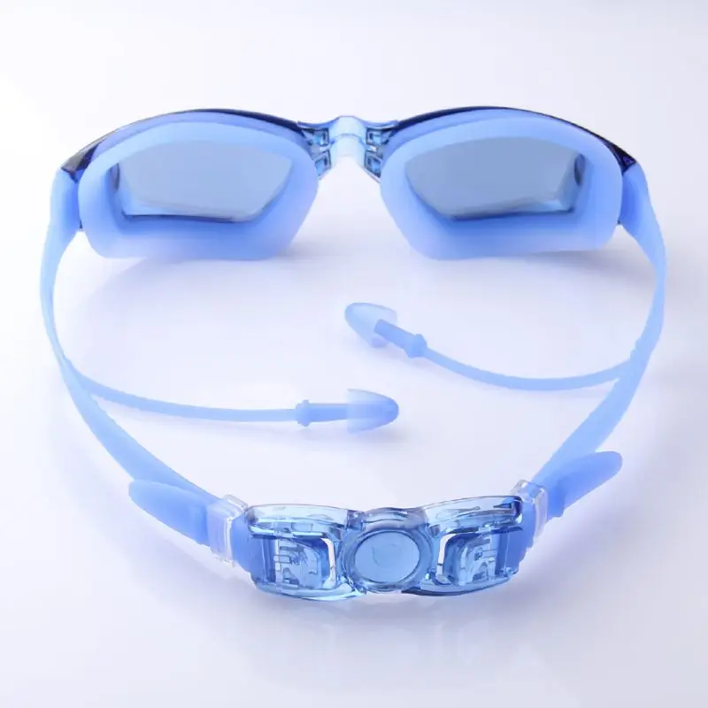 Мужские и женские профессиональные силиконовые плавательные очки, противотуманные УФ очки для плавания с затычкой для ушей, водные спортивные очки