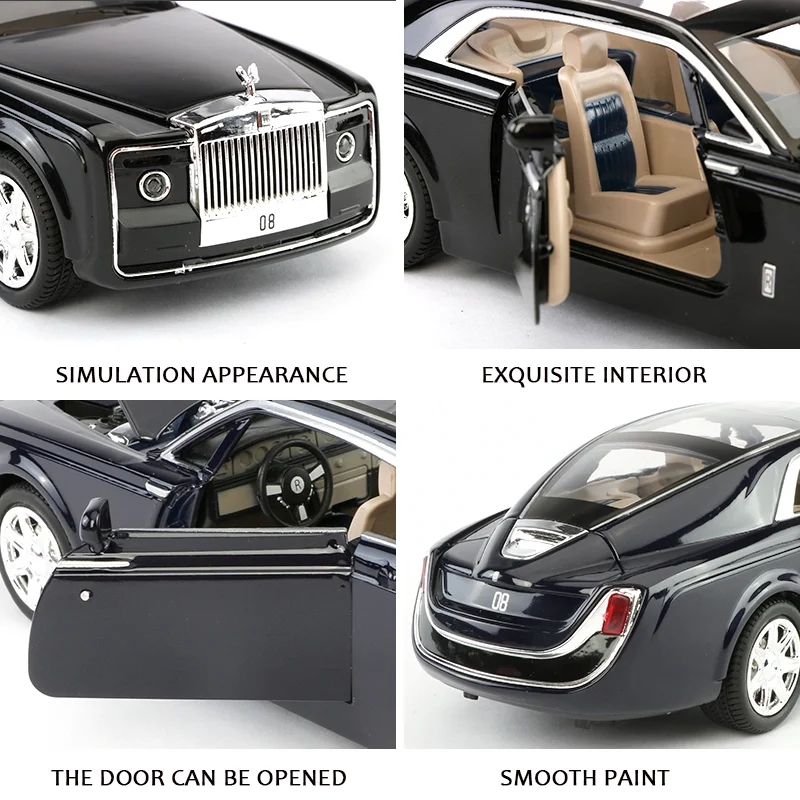 Модель автомобиля Phantom 1:24 Rolls Royce литые из сплава игрушечные автомобили со