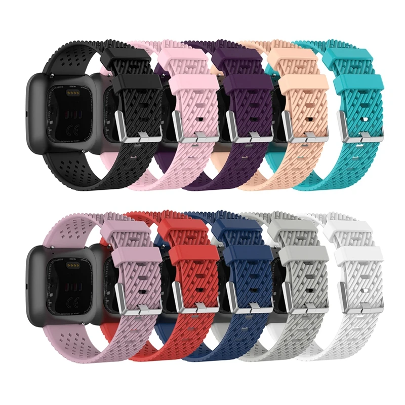 Воздухопроницаемый силиконовый ремешок YUEDAER для Fitbit Versa / Lite 2 мягкий из ТПУ черный