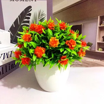 

15*15cm Artificial Bonsai Artificial Rose Flower Fake Bonsai Potted Plant