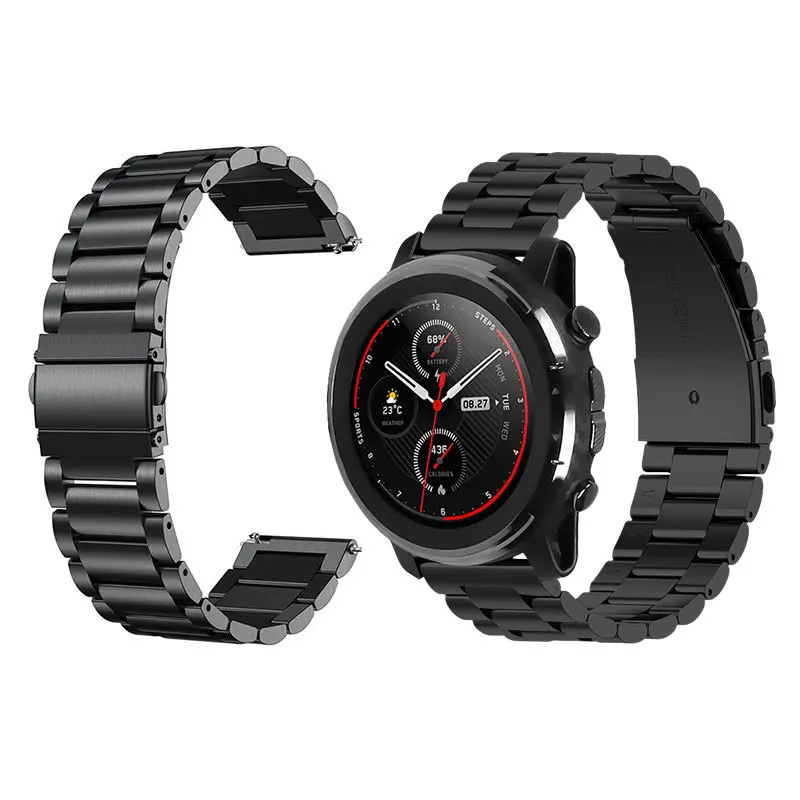 Металлический классический браслет из нержавеющей стали для Amazfit Stratos 3 ремешок