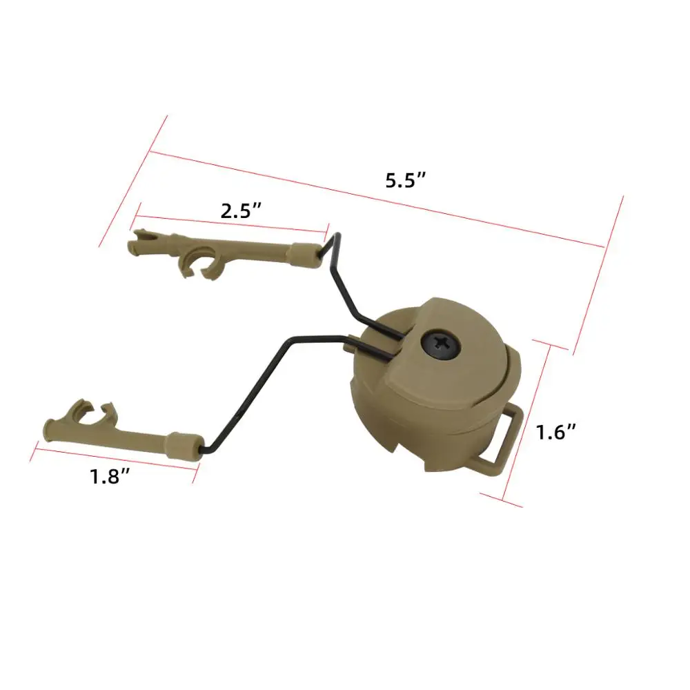 ARC Rail Adapter Helmet Headset Left & Right Side Attachments for Peltor Comtac I II III Tactics Headphones,1 Pair