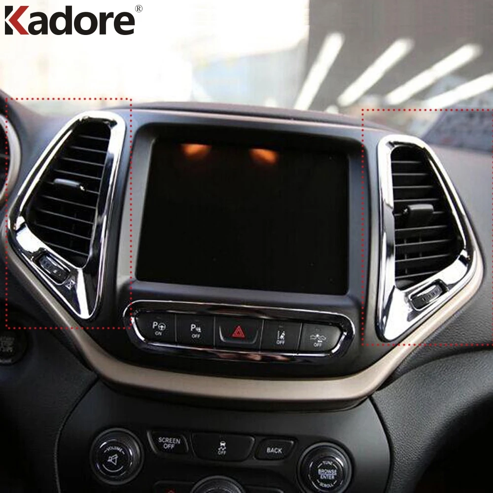 Наклейка на вентиляционное отверстие для Jeep Cherokee 2014 2015 2016 2017|Хромирование| |