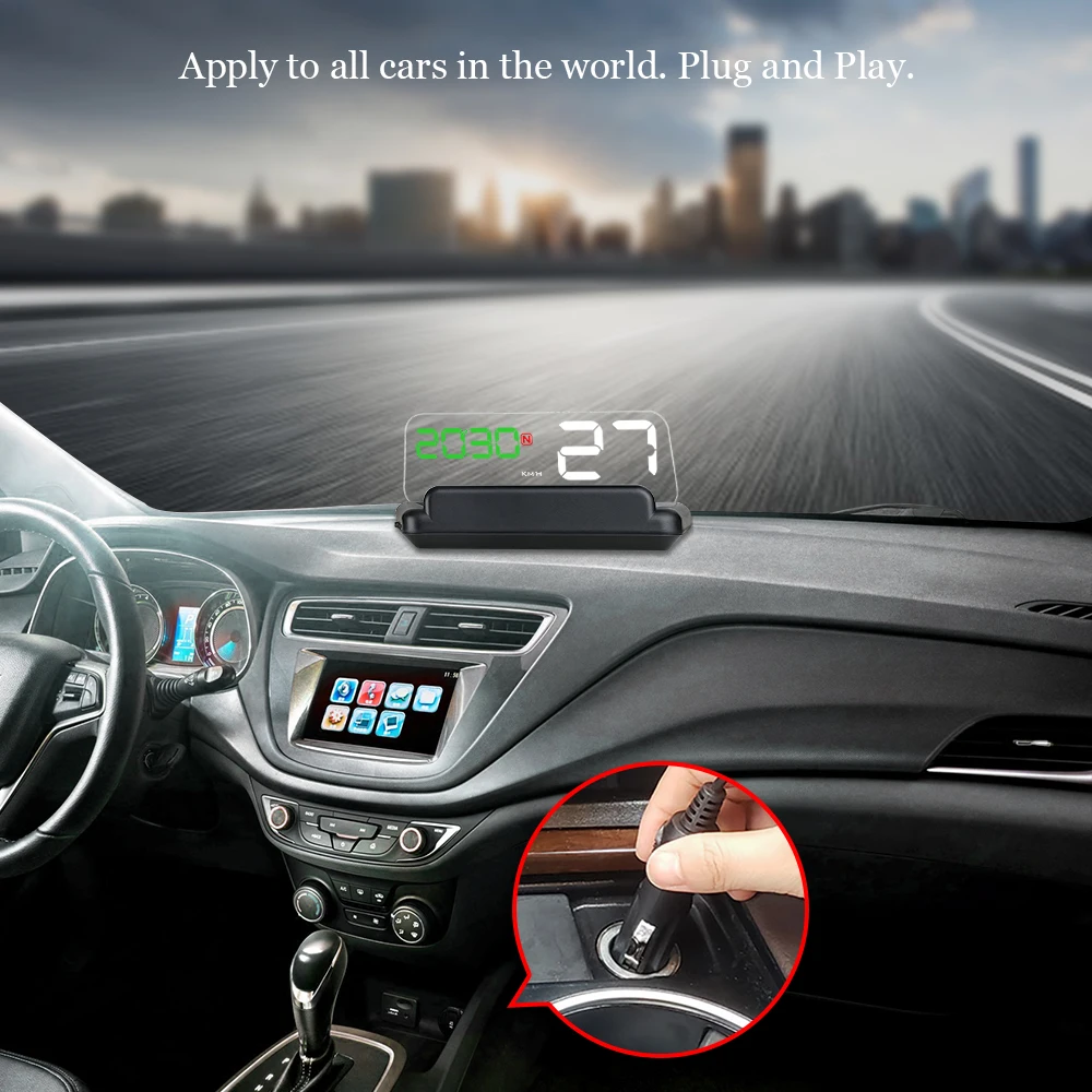 Дисплей HUD T900 gps OBD OBD2 Head Up дисплей T900 автомобильный проектор Цифровой измеритель скорости автомобиля Охранная сигнализация