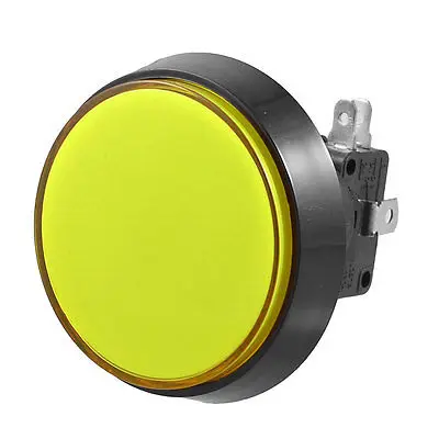 

50mm Dia Yellow Round Push Button w Micro Limit Switch for Arcade Video Game