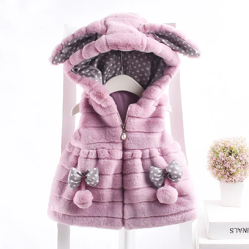 

Infant Padded Waistcoat 2019 New Style 0-1-2-3-Year-Old Baby Girls Hooded Western Style Cardigan Girls Furry Clothes