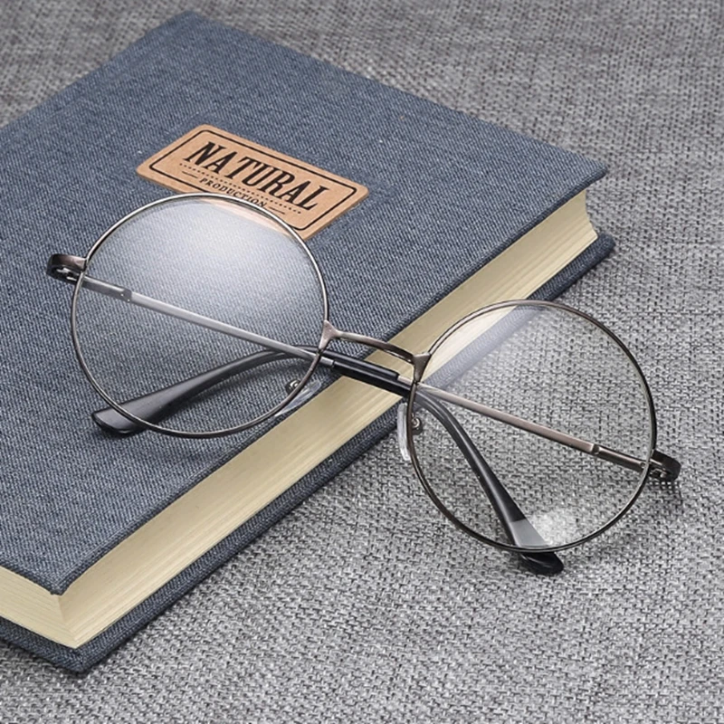 

Unisex Vintage Round Reading Glasses Metal Frame Retro Personality College Style Eyeglass Clear Lens Eye Glasses Frames