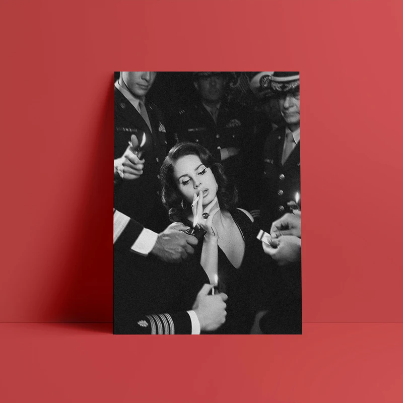 Home-Decor-Wall-Art-Canvas-Painting-Print-Lana-Del-Rey-Poster-Black-And-White-Pictures-Posters