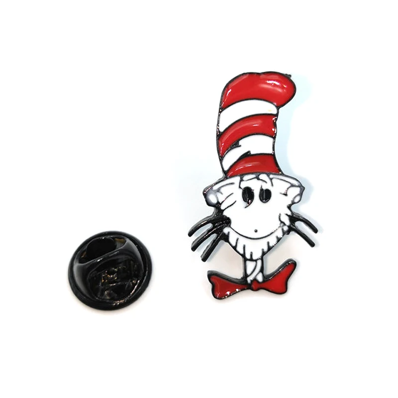 10 шт. Dr Seuss cat модная Винтажная брошь для одежды для детей, мужчин и женщин веселый рюкзак Одежда diy эмалированные броши значок воротник подарки