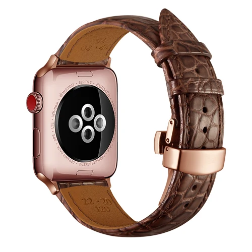 5 Французский ремешок из кожи аллигатора для apple watch 42 мм 38 мм 44 мм 40 мм apple watch 4 5 3 2 1 iwatch аксессуары для браслетов - Цвет ремешка: 5