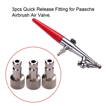 

Airbrush Quick Disconnect Coupler Release Fitting 3pcs Male Fitting 1/4 Inch BSP Female Compatible with Paasche Airbrush