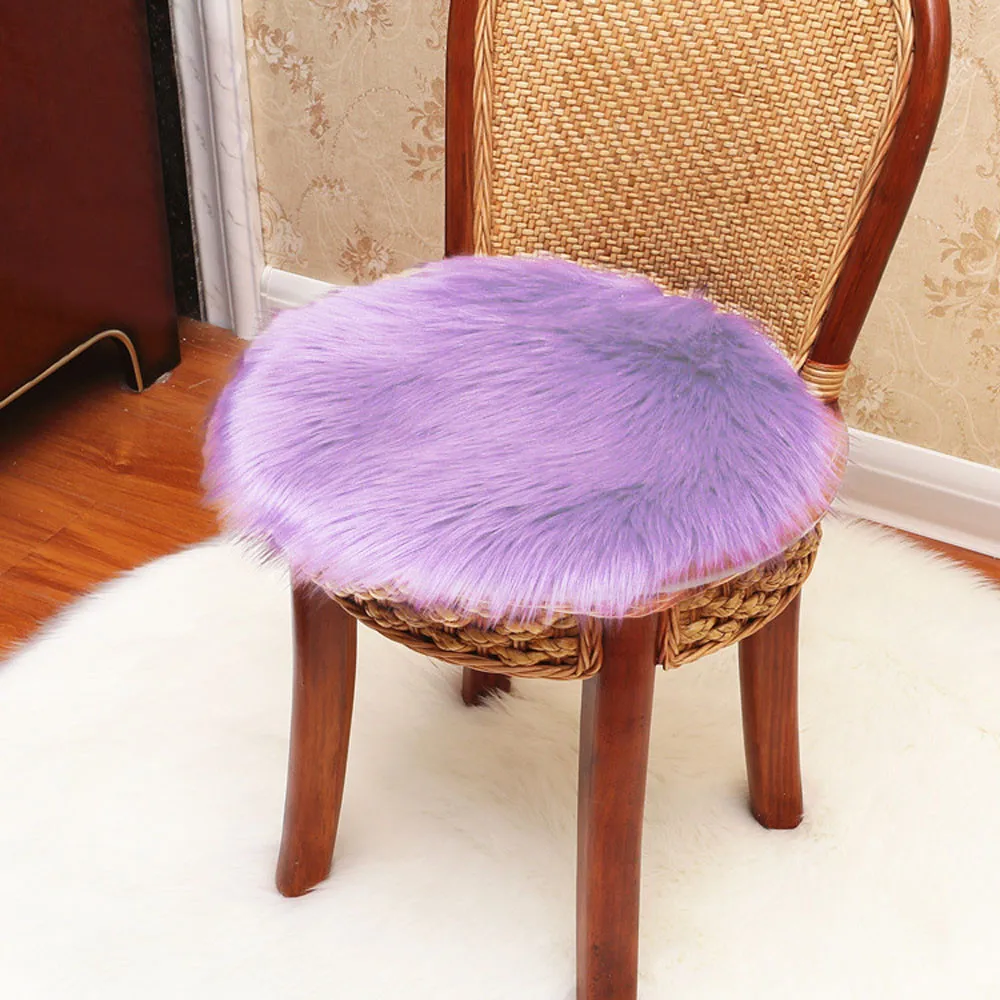 Подушка Мягкая Искусственная овчина ковер стул искусственный теплый мохнатый ковер подушка для сиденья шерстяная круглая подушка для пола#45