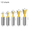 5pcs 12mm Shank 1/2 Dovetail Joint Router Bits Set 14 Degree Woodworking Engraving Bit Milling Cutter for Wood ► Photo 3/6