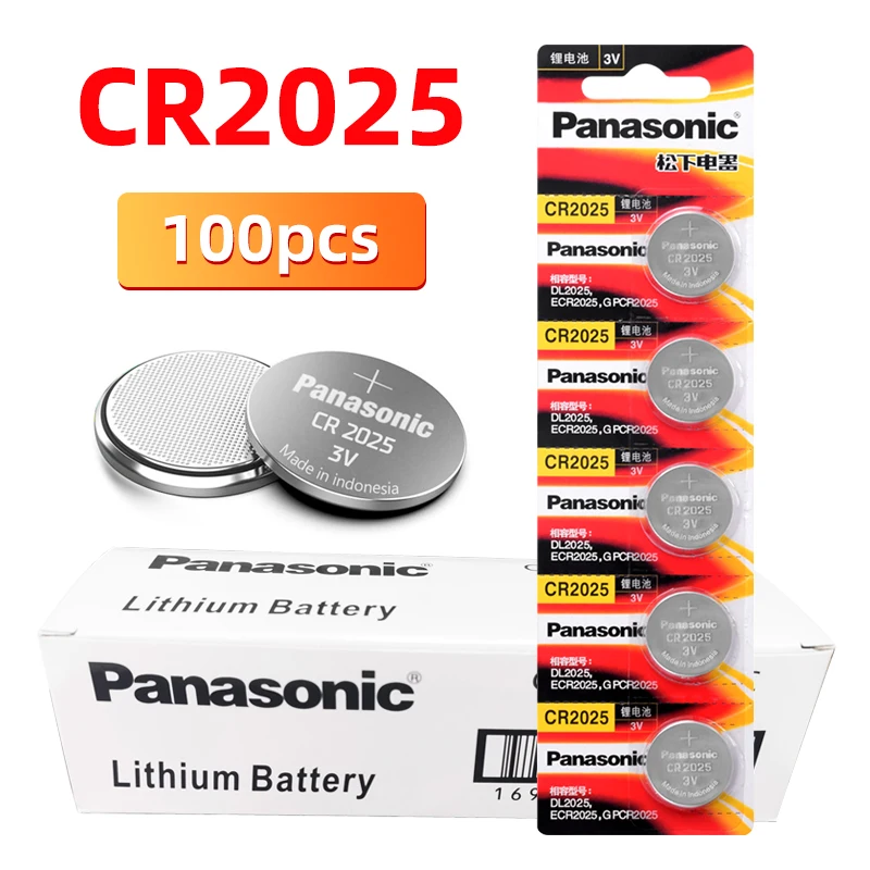 Оригинальный PANASONIC 100 шт./лот cr2025 кнопочные батареи 3 в монета литиевый