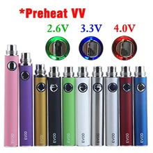 Электронная сигарета переменного Напряжение Evod Батарея подогреть VV испаритель ручка 650/900/1100 мАч для эго 510 нить Vape CE4 CE5 MT3 H2 бак