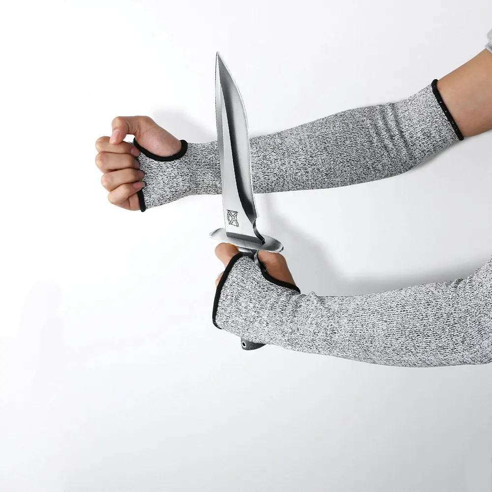 GB 5-уровень анти-резка анти-вырезать Защита руки HPPE рукав 36 см самообороны Броня Рабочие Перчатки-доказательство перчатки до локтей