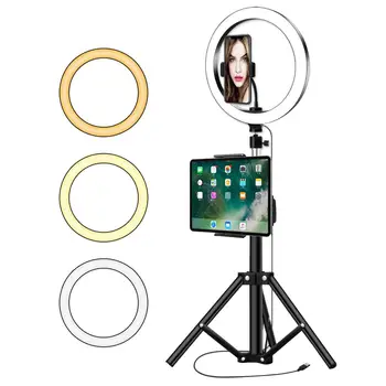 

Dimmable LED Ring Light with Tripod USB Ring Lamp Photography Selfie Light Ring Tripod with Lamp Ringlight Ring Light Tripod