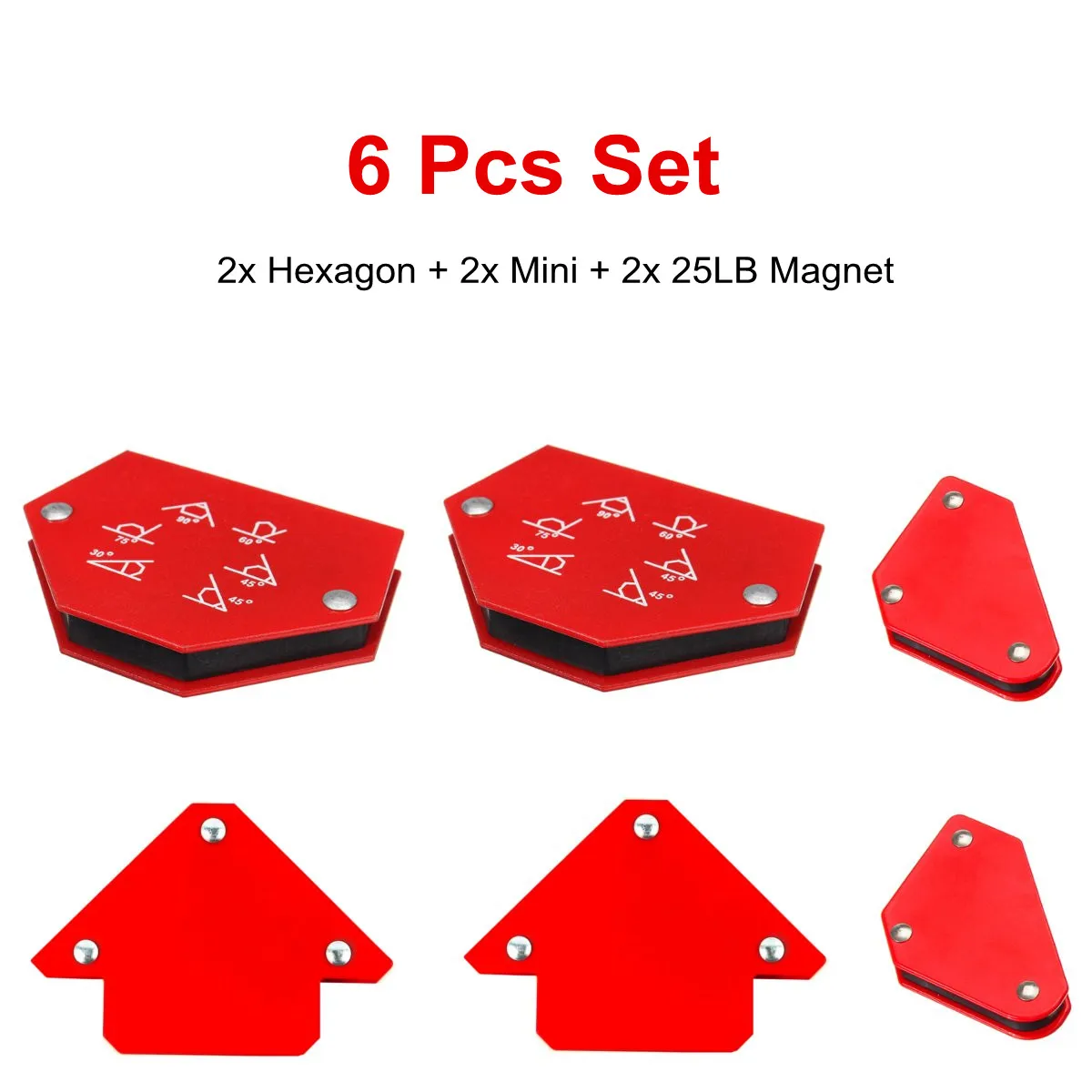 

3/4/6pcs 25LB Alloy Steel Multi-Angle Soldering Locator Magnetic Magnet Corner Arrow Welding Holder Tool Right Angle Fixing Tool