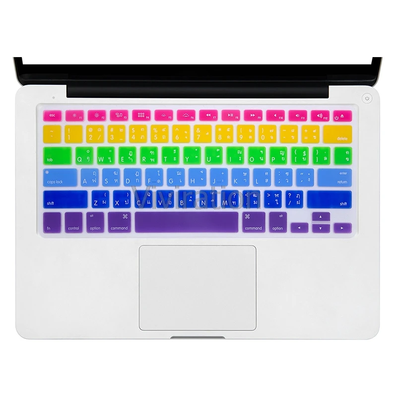 Водонепроницаемый силиконовый чехол-клавиатура для Macbook Air Pro retina 13 15 A1369 A1286 A1466 Защитная клавиатура с тайскими буквами