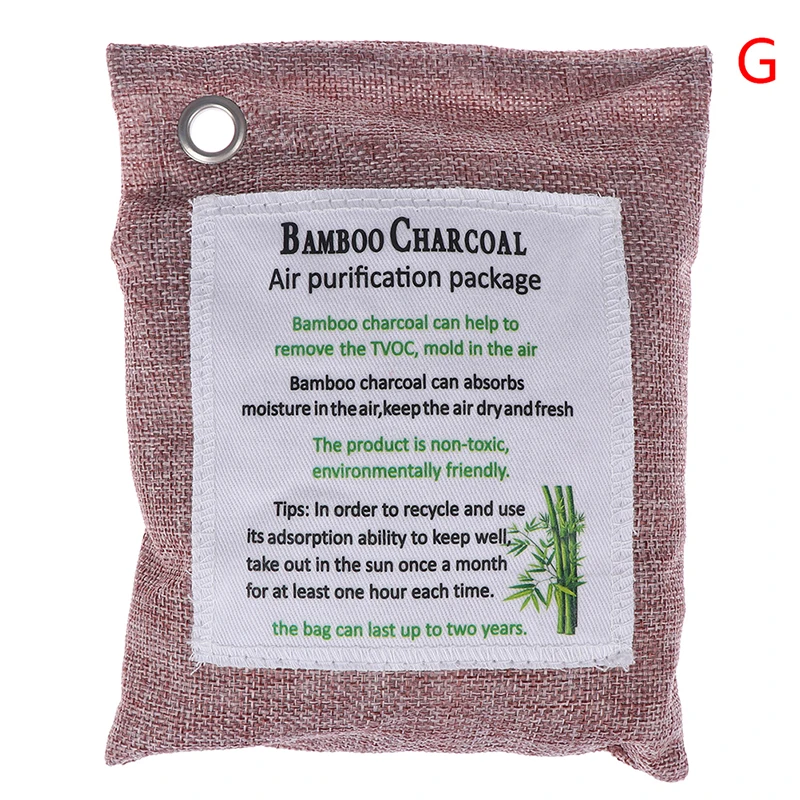 Air Purifying Odor Eliminator Natural Bamboo Charcoal Captures Bag Natural Air Purifying Bag Fragrance - Color: G