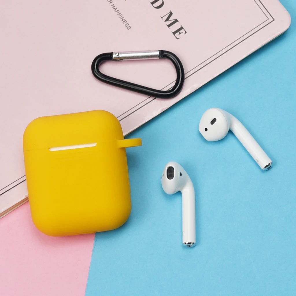 Полный защитный чехол для Airpods Air Pods портативный силиконовый чехол с брелком для Apple гарнитура для Airpods зарядный чехол - Цвет: 9 as described