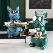 Statue|Cool Bulldog|Table Decoration|Fashion Sculpture|Multifunction|Desk Storage|Figurine Miniature|Coin Bank|Home Room Decor