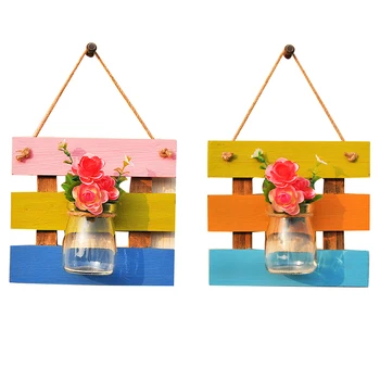 

American Wall Hanging Decoration Wood Hydroponic Desktop Plant Ornaments Home Decor Accessories Hydroponic Vase Miniature Gifts