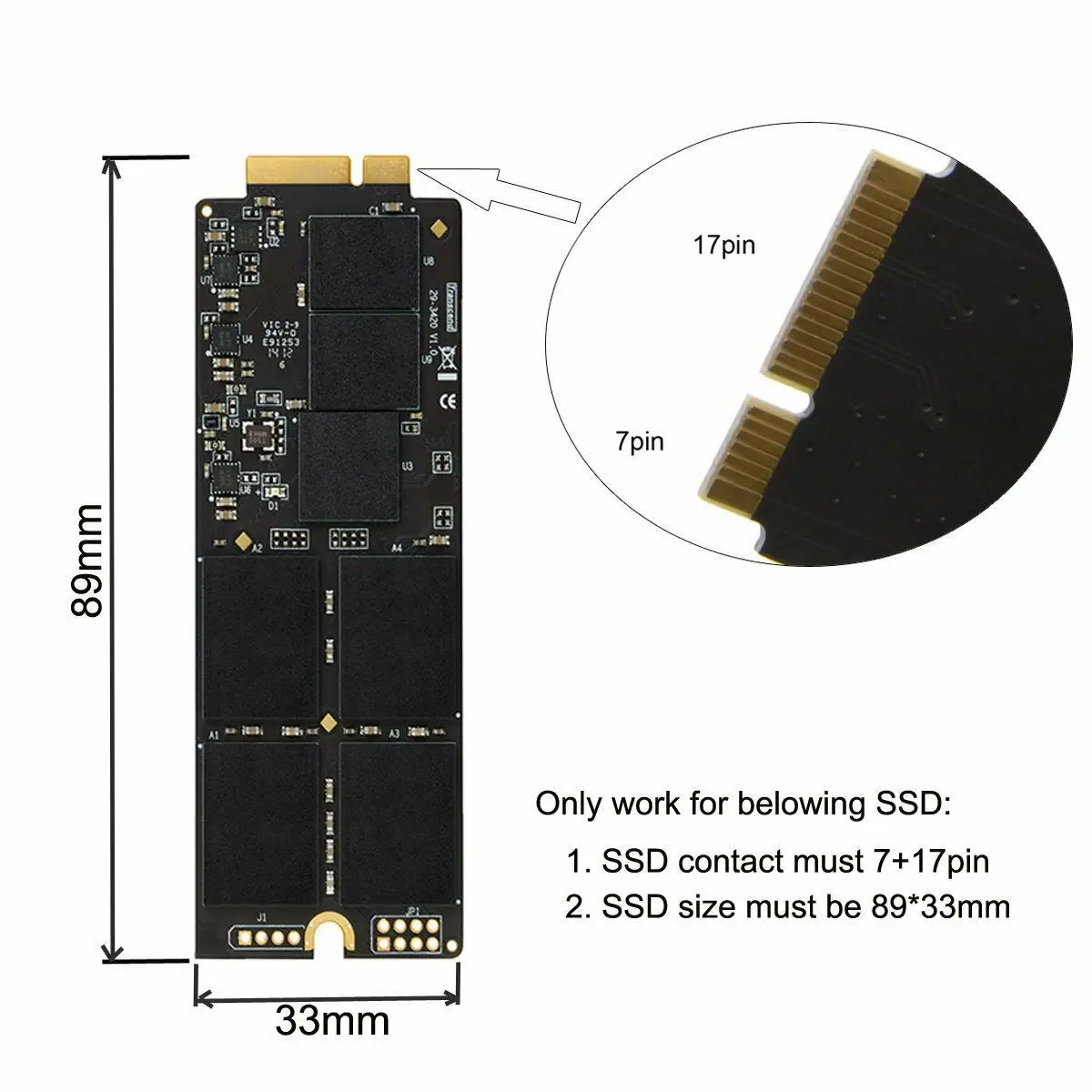 USB 3,0 до 2012 Macbook Pro retina A1425 A1398 MC975 MC976 SSD 17+ 7Pin чехол легко установить AA4541