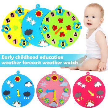 

2019 Hot Sale Baby Early Educational Clock Time Weather Learning Clock Cognitive Toys For Kids YH-17