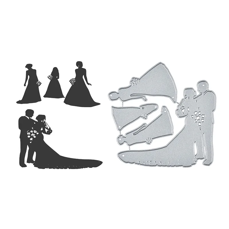 

DiyArts Wedding Dies Metal Cutting Dies for Card Making Scrapbooking Dies Embossing Stencil Craft Frame Couple Dies