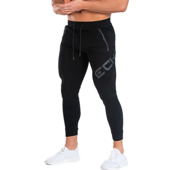 

2019 Men's New Fitness Joggers trousers Gyms Stretch Cotton Men Skinny Sweatpants Slim Workout Quick-dry compression pants