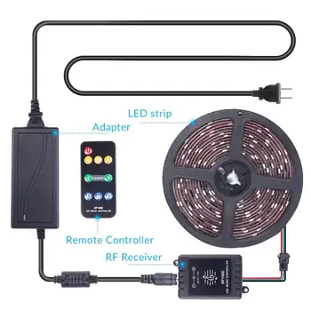 

Dream Color LED Strip Lights Sync to Music, 16.4ft RGB 5050SMD Waterproof Flexible String Light - Built-in IC, 150LEDs Chase Eff