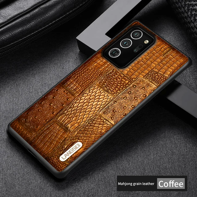 Genuine Leather Retro Splice Case For Samsung Galaxy Note 20 Ultra Note 10 9 A32 A72 A52 A71 A51 S10 S8 S9 S20 S21 Plus S20 FE coffee