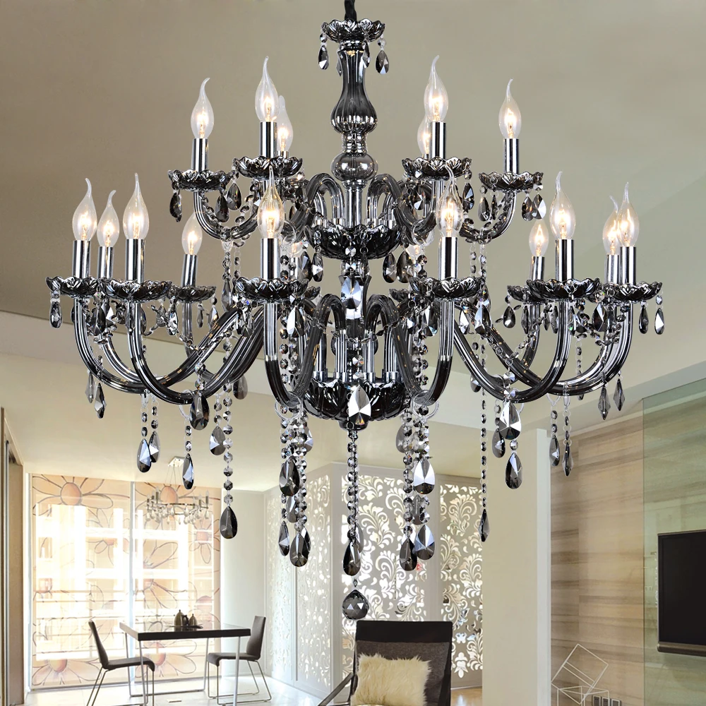 Home decor smoke crystal chandelier lighting dining room led lampara Retro chandeliers Cristal Kitchen Lighting Accessories | Освещение